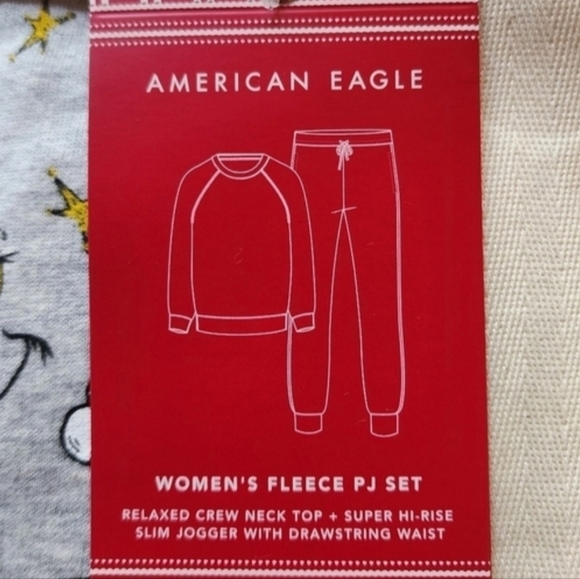 Ae | Grinch Christmas Pajama Set Gray Crew Neck Sweatshirt & Hi-Rise Joggers S - Picture 5 of 9